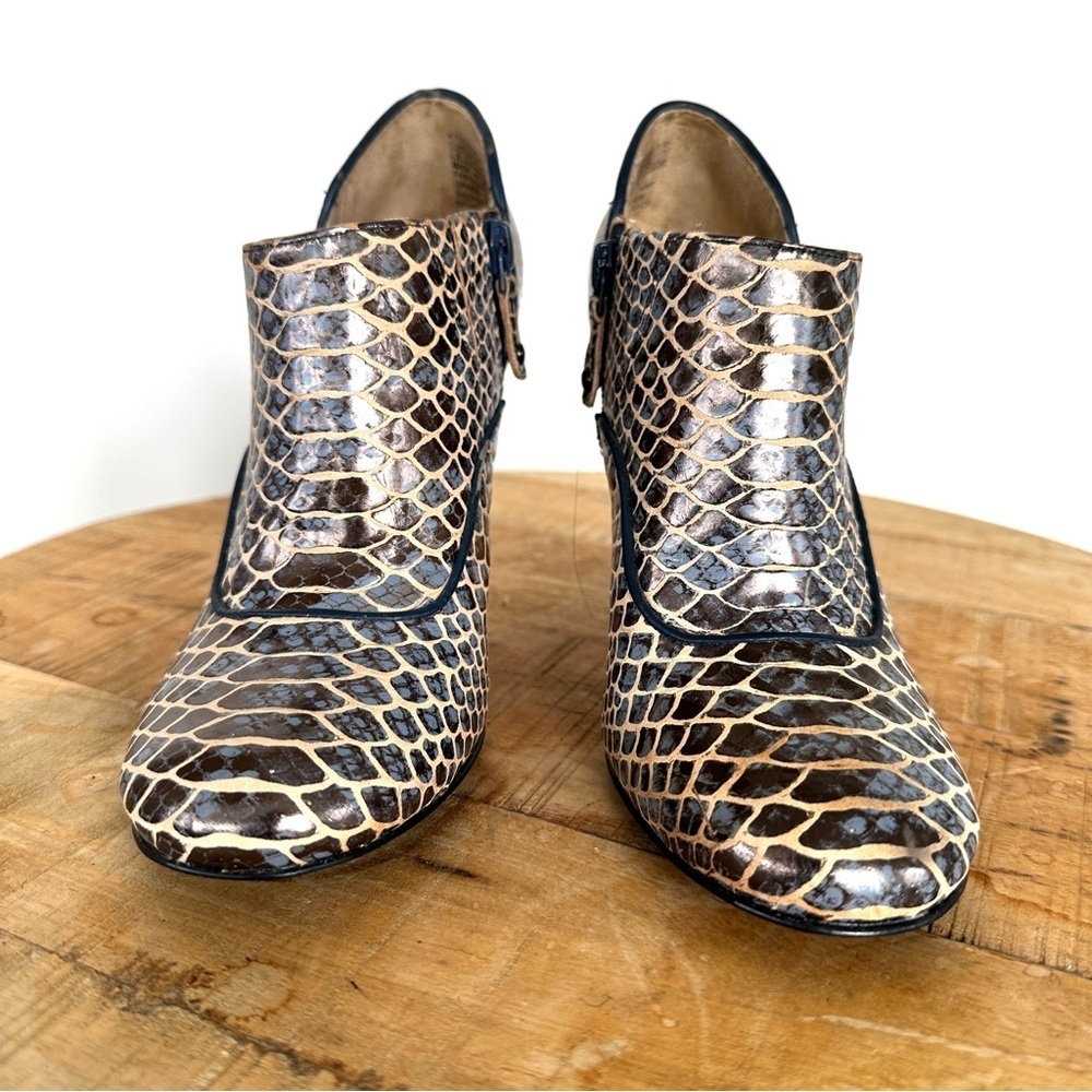 Rockport Ankle Boots with Heels, leather with alligator print, comfort heels